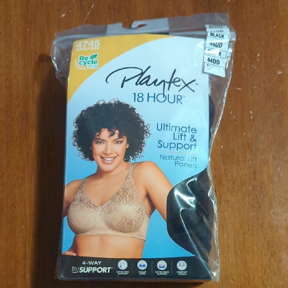 Playtex 18 Hour Ultimate Lift Support Bra Black 44DD